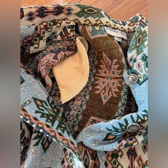 SOLD⚫️Vinatge 90's Bedford Fair Lifestyles Aztec Tapestry Jacket Size 16 - Picture 9 of 10